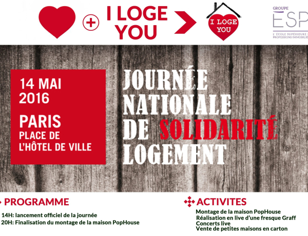 I LOGE YOU : Journée Nationale de solidarité logement  – Samedi 14 mai