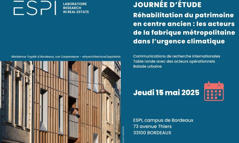 JE11 – Réhabilitation du patrimoine en centre ancien : les acteurs de la fabrique métropolitaine dans l&rsquo;urgence climatique